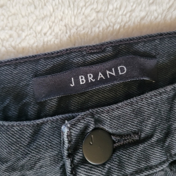 J Brand Wynne Jeans Black Overthrow High Rise Button Fly Cropped Cutout Hems 26 - Picture 12 of 14